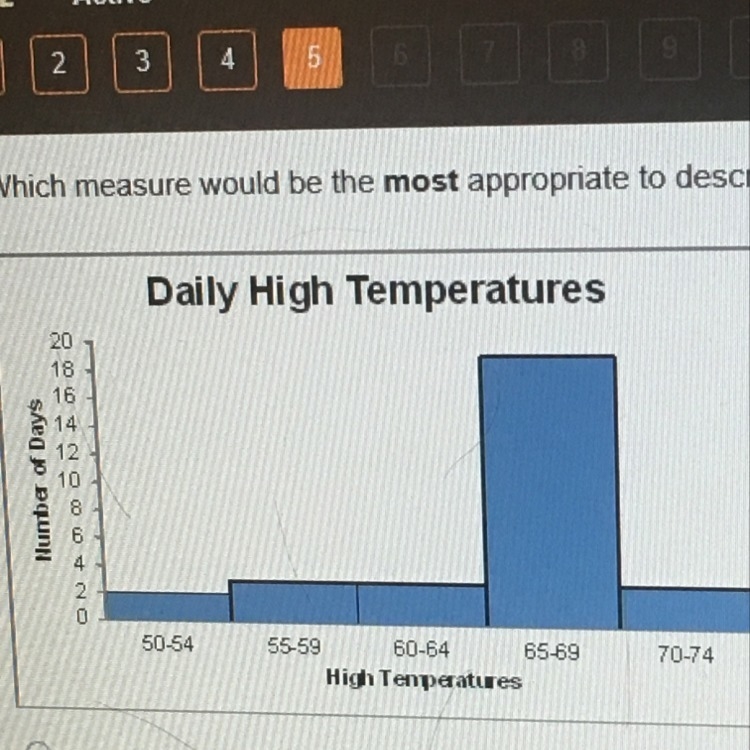 Which measure would be the most appropriate to describe the center of the data in-example-1