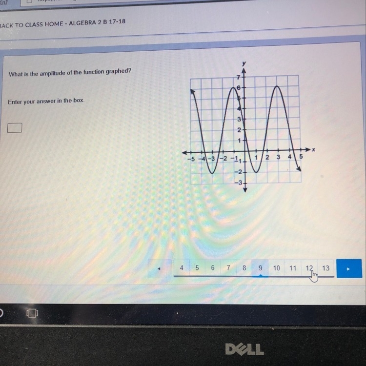 What is the amplitude of the function graphed?-example-1