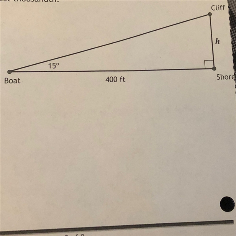 A boat is sailing about 400 feet from the cliff at the shore of a lake. A sailor on-example-1