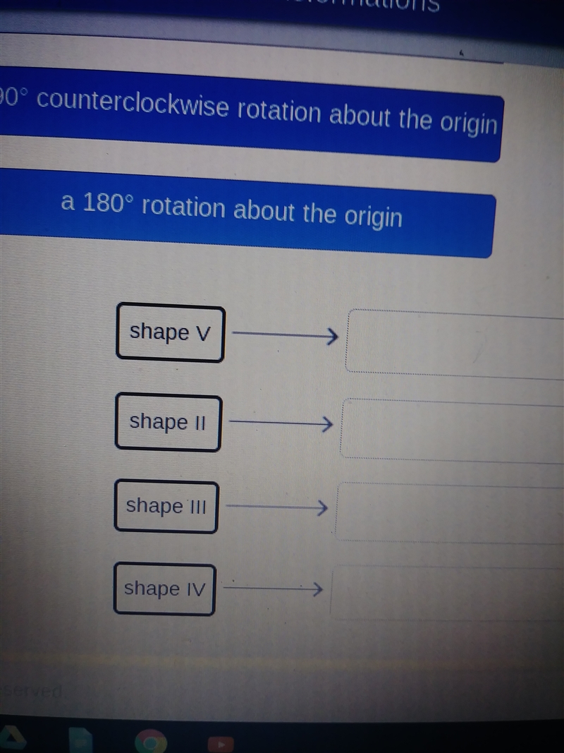 Match each transformations to the shape it maps shape 1 onto ... Drag the tiles to-example-3