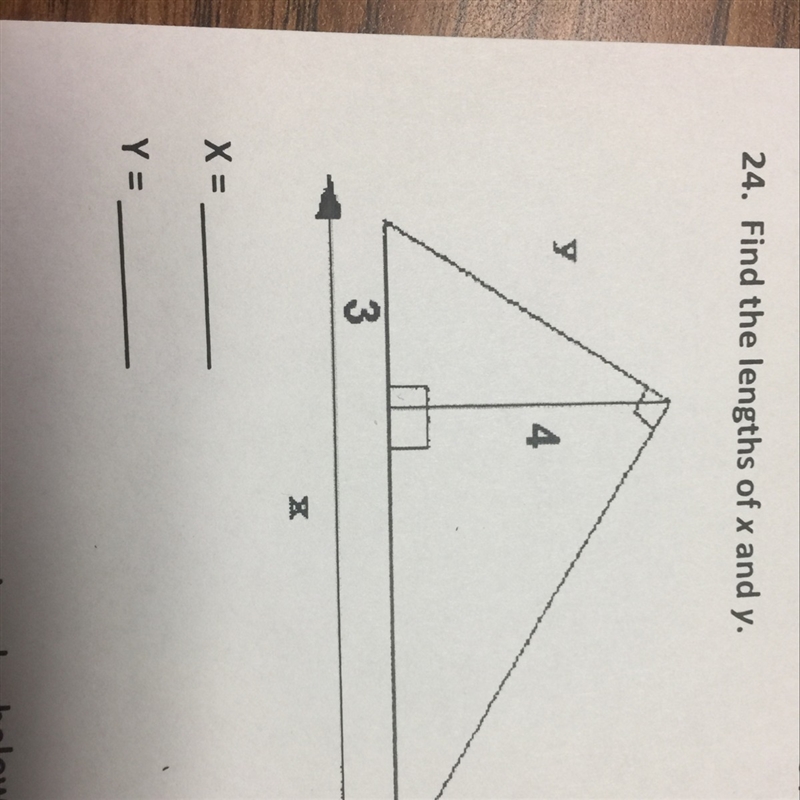 Find the lengths of x and y.-example-1