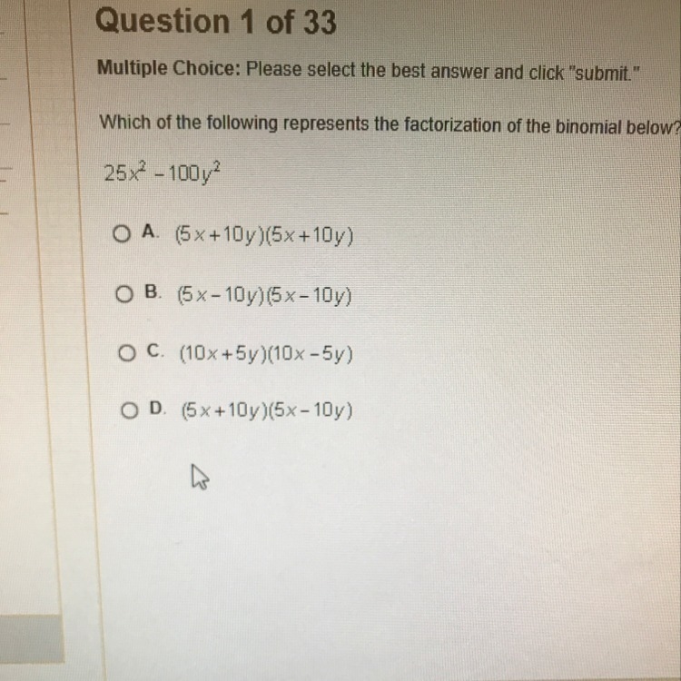 Which of the following represents the factorization binomial below?-example-1