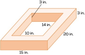 Nate is making a picture frame by cutting a small rectangular prism out of a larger-example-1