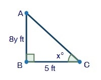 If the tan x equals three fifths, what is y?-example-1