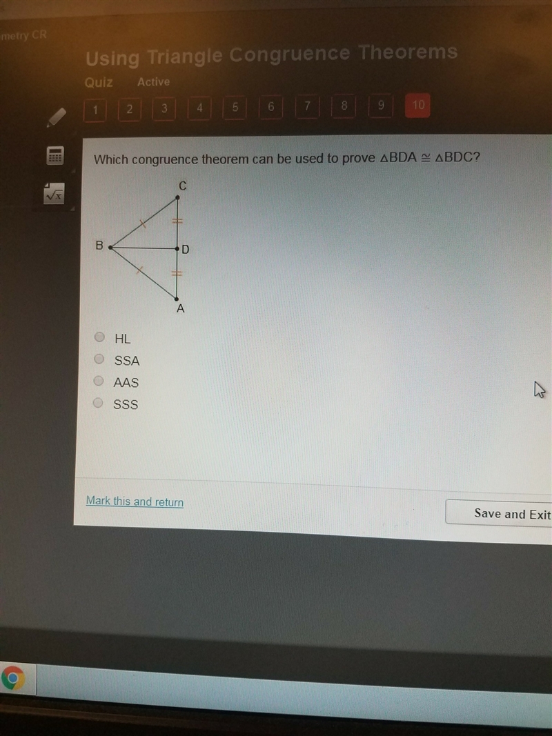 Which congruence theorem can be used to prove bda = bdc Hl ssa aas sss-example-1