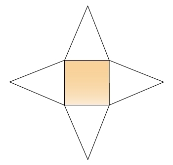 Which description best describes the diagram? A. the side view of a square pyramid-example-1