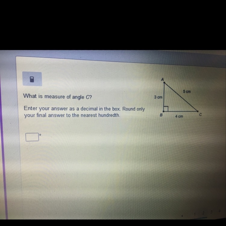 What is measure of angle C? Enter your answer as a decimal in the box. Round only-example-1