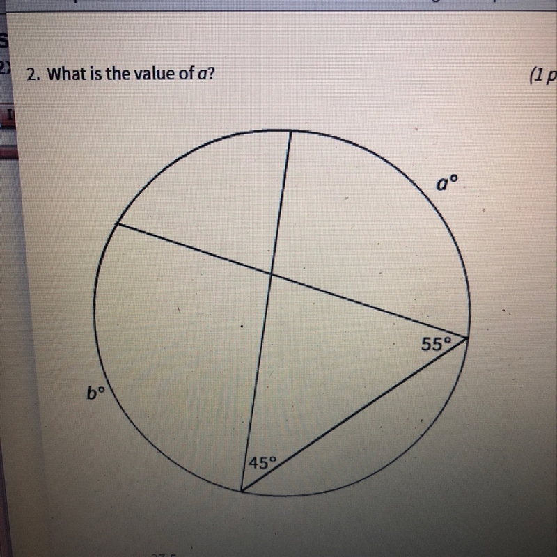 What is the value of a A. 27.5 B. 45 C. 50 D. 90-example-1