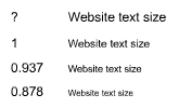 Four sizes of scaled text are shown. What is the unknown scale size? Enter your answer-example-1