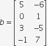 What is the address of the element -5 in the matrix below? 1.) b22 2.) b23 3.) b32 none-example-1