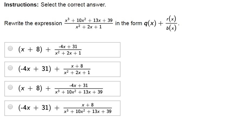 Select the correct answer. Rewrite the expression in the form-example-1