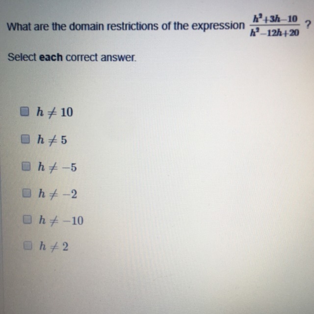 What are the domain restrictions of the expression?-example-1