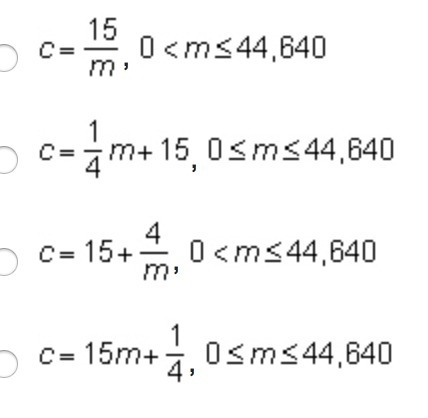 The graph below represents c, the amount a phone company charges, based on m, the-example-2