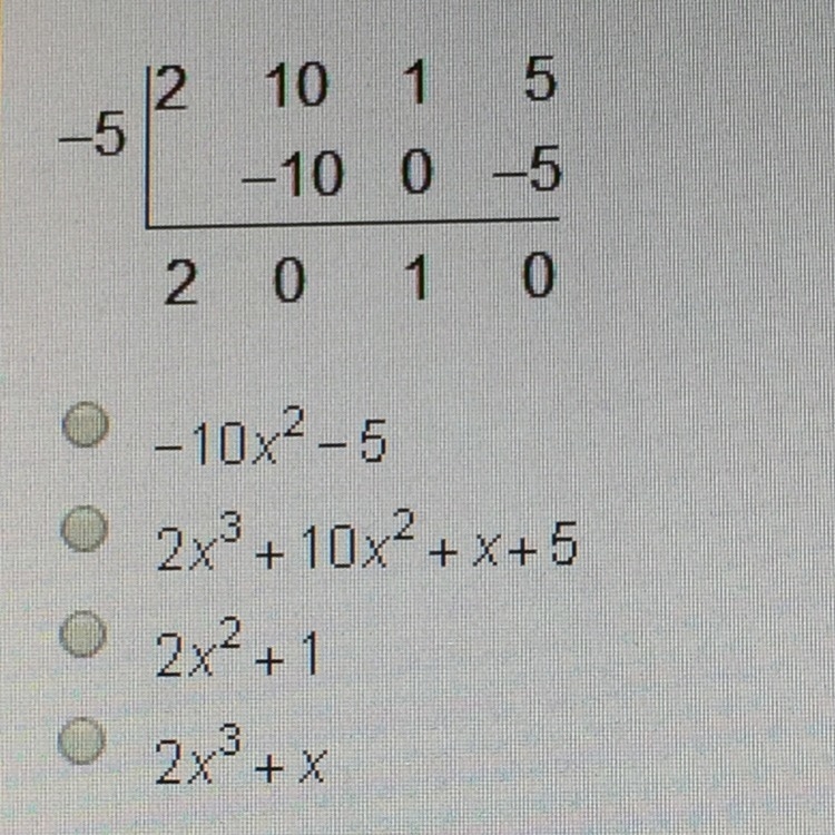 What dividend is represented by the synthetic division below?-example-1