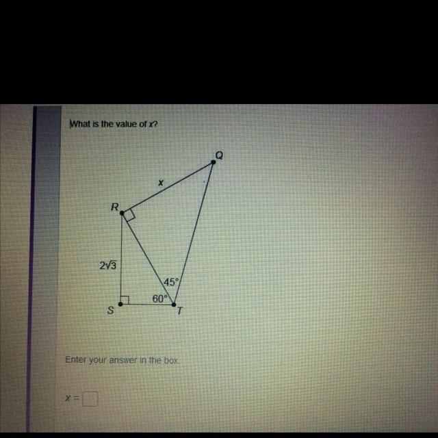 ASAP Plz what is the value of x? Plz no joking around this is from quiz 4.09: Special-example-1