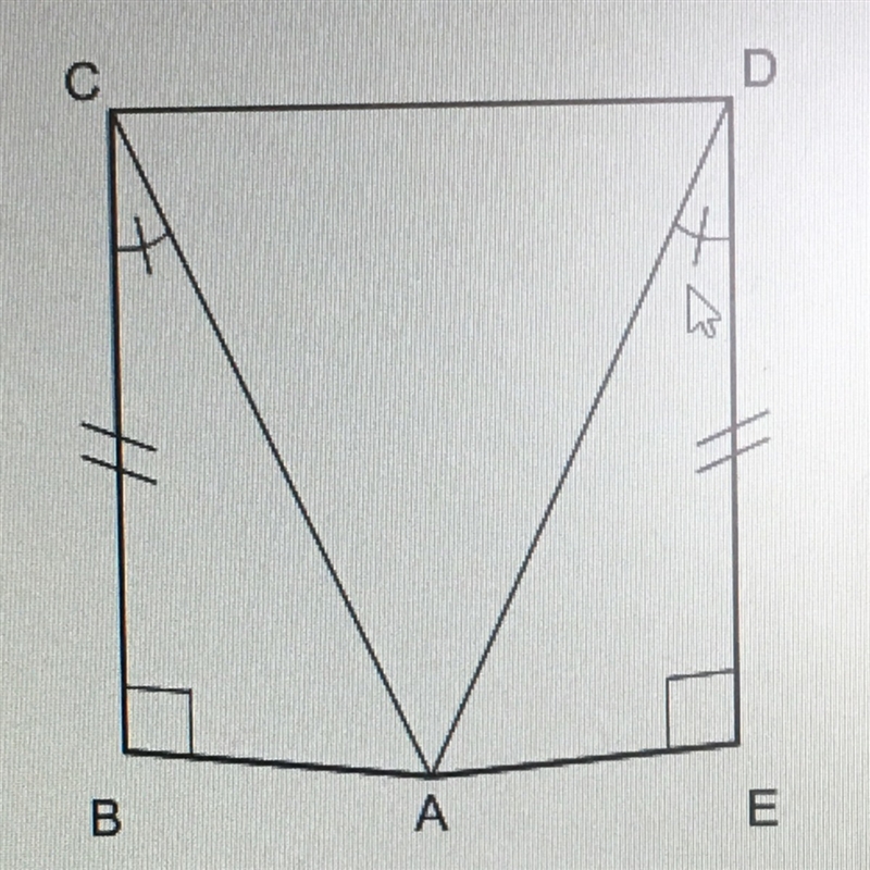 From the diagram, what can you conclude about CAD? A.) it’s an isosceles triangle-example-1