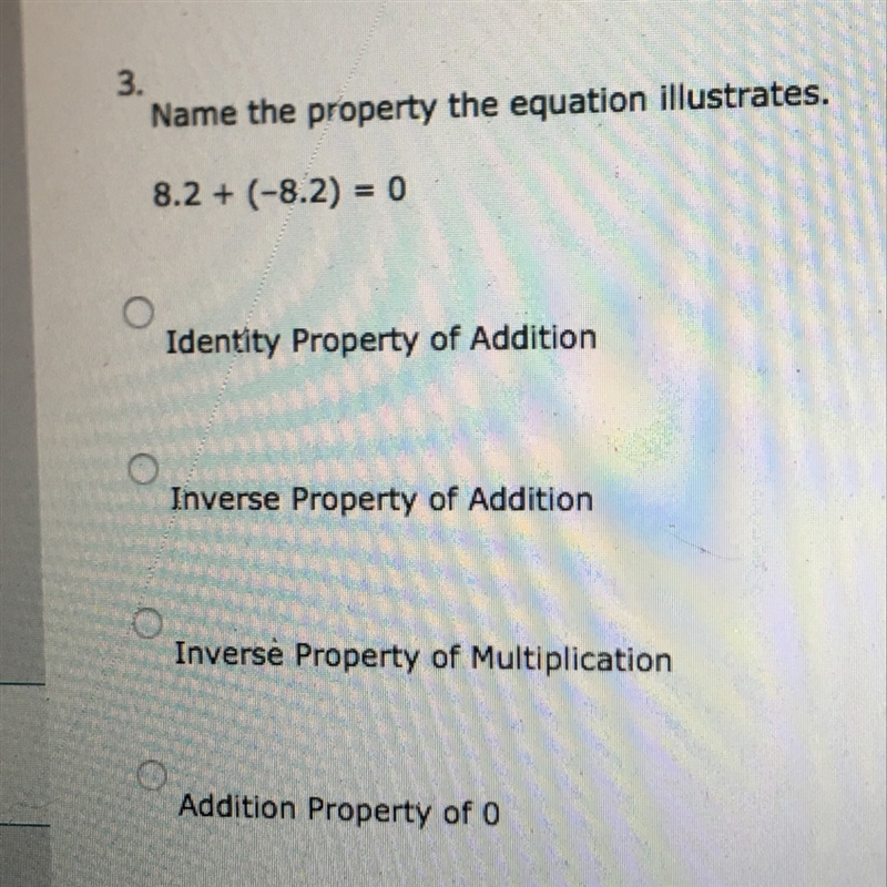 Name the property the eqation illistragits 8.2+(-8.2)=0-example-1