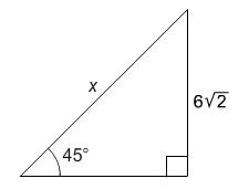 What is the value of x? Question 8 options: 6 6√2 12 12√2-example-1