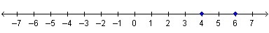 Which number line represents the solutions to |x – 5| = 1?-example-2