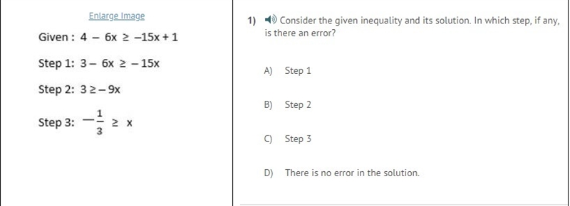 PLZ PLZ HELP ASAP Consider the given inequality and its solution. In which step, if-example-1