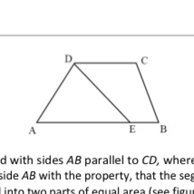 ABCD is a trapezoid with sides AB parallel to CD, where AB = 50, CD = 20. E is a point-example-1