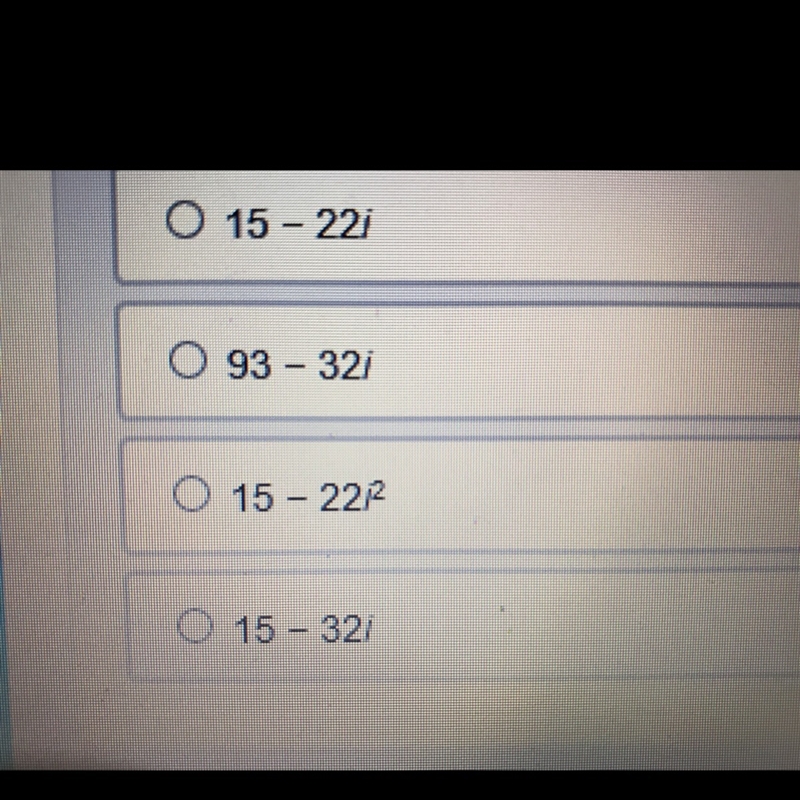 When subtracted, what is the simplified form of (54 - 27i) - (39 + 5i)? Write the-example-1