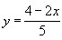 The point (x, -2/5) lies on the graph of . The value of x is-example-1