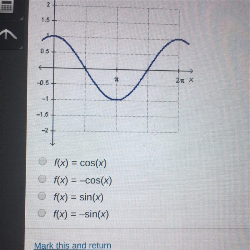 Which function is graphed below?? TIMED HELP-example-1