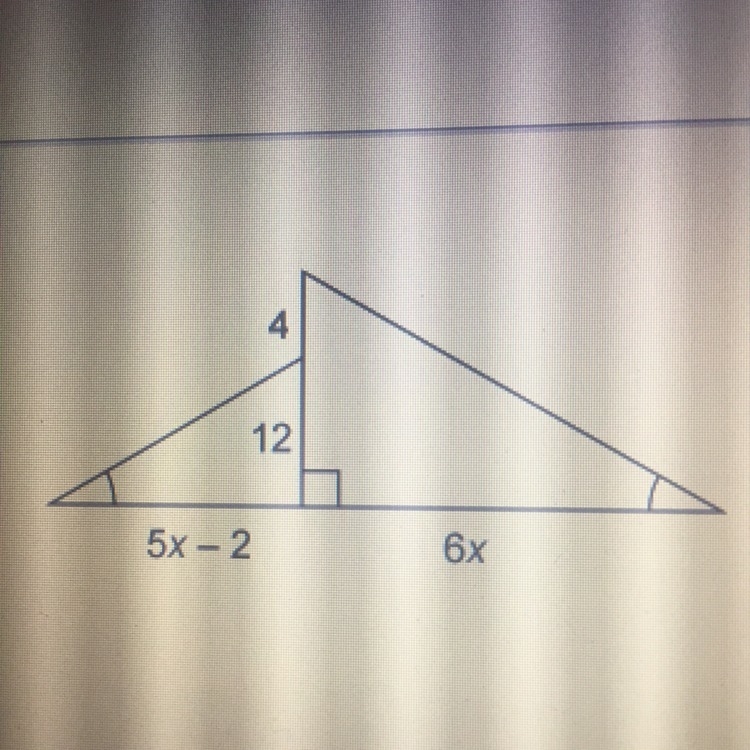 Two triangles are similar. what is the value of x?-example-1