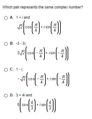 Which pair represents the same complex number?-example-1