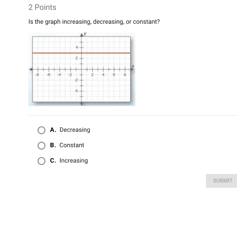 Is this graph increasing or decreasing or is it constant ?-example-1