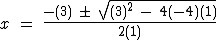 Consider the quadratic equation below. Determine the correct set-up for solving the-example-1