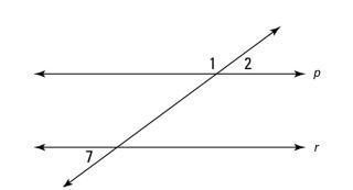 50 Points. 1. Provide reasons for the proof. Given: Line p is parallel to line r. Prove-example-1