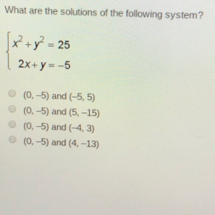 What are the solutions on the following system?-example-1