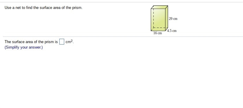 Find the surface are of the prism. the surface area of the prism is ________ cm^2.-example-1