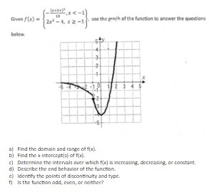 I only really need the domain and range, intervals, and end behavior. My Precalculus-example-1