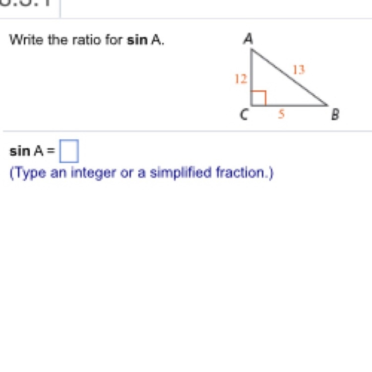 Write the ratio for sinA.-example-1