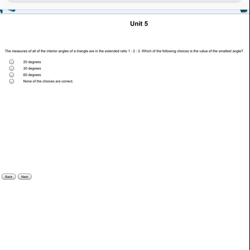 The measure of all of the interior angles of a triangle are in the extended ration-example-1