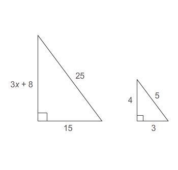 The triangles are similar. What is the value of x? Enter your answer in the box.-example-1