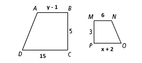 11. The polygons are similar, but not necessarily drawn to scale. Find the values-example-1