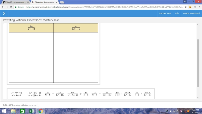 HELP PLEASE !!! Place each expression under the equivalent expression in the table-example-1