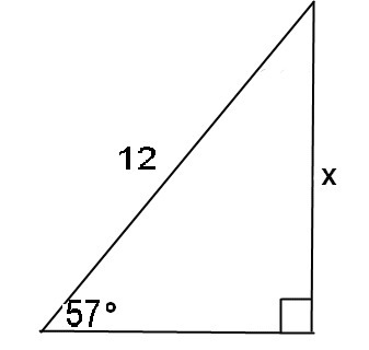 In the triangle below, calculate the value of x.-example-1