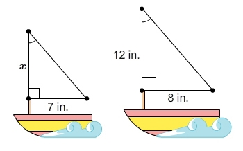 Hays builds model sailboats as a hobby. The dimensions of the sailboats are given-example-1