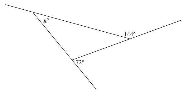 Find the measure of ∠x. A) 26° B) 30° C) 36° D) 39°-example-1