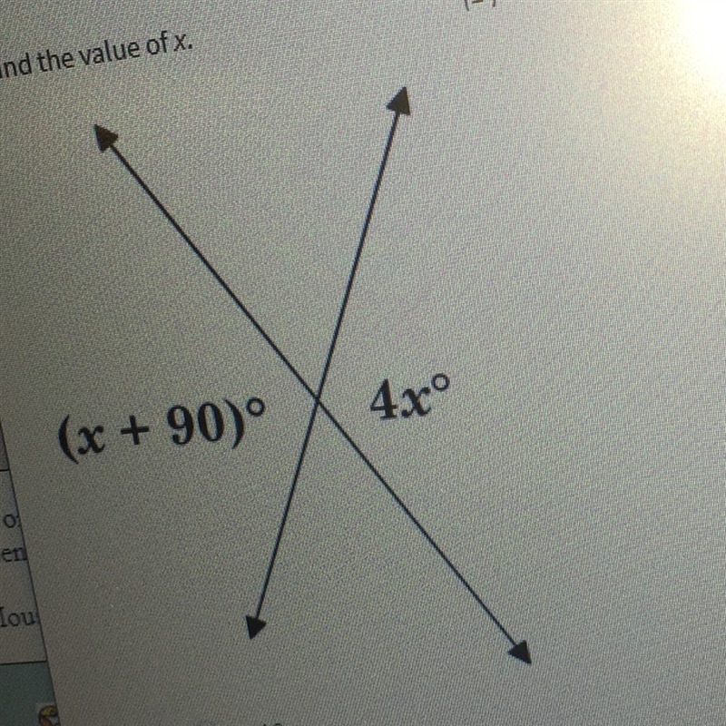 What is the value of x 1) 18 2) 22.5 3) 30 4) 54-example-1