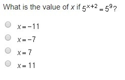 What is the value of x if 5x+2=5^9-example-1