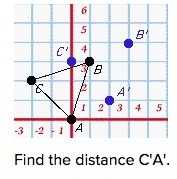 Using the transformation T : (x, y) → (x + 2, y + 1), find the distance named Find-example-1