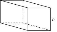 The figure below shows a rectangular prism with a height of h inches. If the bottom-example-1