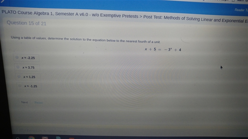 .Using a table of values, determine the solution to the equation below to the nearest-example-1