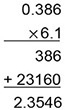 The following is the correct way to show the product for 0.386 × 6.1: True False-example-1